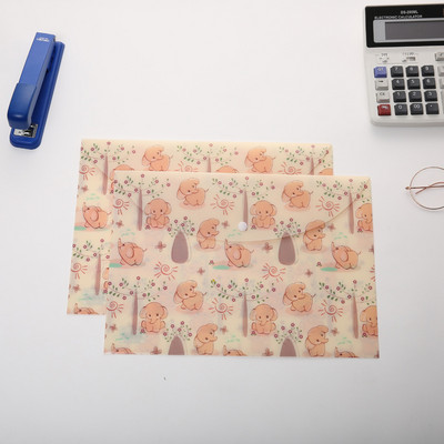 1 τμχ Α4 Cute Cartoon Animal Button File Folder PP Αδιάβροχο χαρτί φοιτητικής εξεταστικής οργάνωσης εγγράφων Σχολικό αξεσουάρ γραφείου
