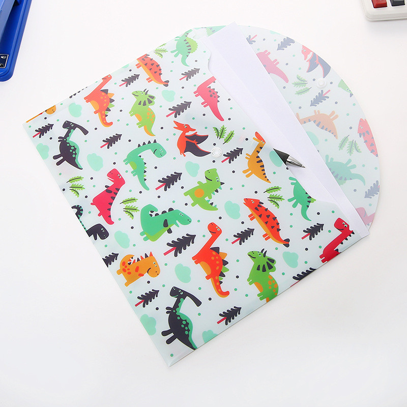 1 τμχ Α4 Cute Cartoon Animal Button File Folder PP Αδιάβροχο χαρτί φοιτητικής εξεταστικής οργάνωσης εγγράφων Σχολικό αξεσουάρ γραφείου