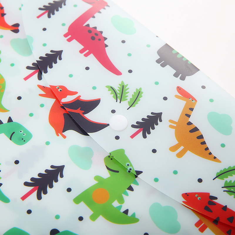 1 τμχ Α4 Cute Cartoon Animal Button File Folder PP Αδιάβροχο χαρτί φοιτητικής εξεταστικής οργάνωσης εγγράφων Σχολικό αξεσουάρ γραφείου