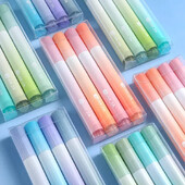 4 DB kiemelő toll ferde fejű színátmenetes színjelölő irodai írószer iskolai kellék íráshoz festéshez vonalrajzhoz