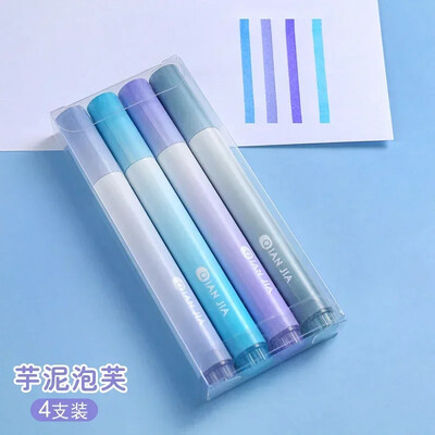 4 DB kiemelő toll ferde fejű színátmenetes színjelölő irodai írószer iskolai kellék íráshoz festéshez vonalrajzhoz