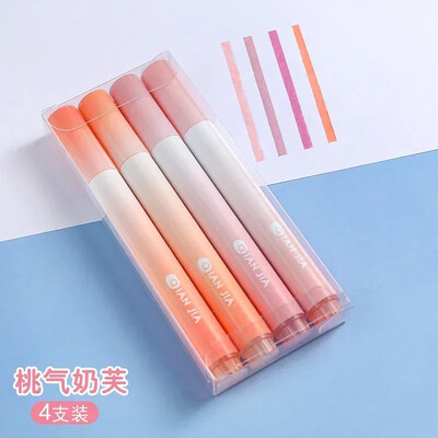 4 DB kiemelő toll ferde fejű színátmenetes színjelölő irodai írószer iskolai kellék íráshoz festéshez vonalrajzhoz