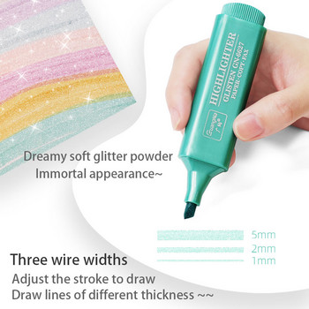Μεταλλικό στυλό Highlighter Subtle Glitter Μαρκαδόροι επισήμανσης Σημειώσεις και ημερολόγια προμήθειες