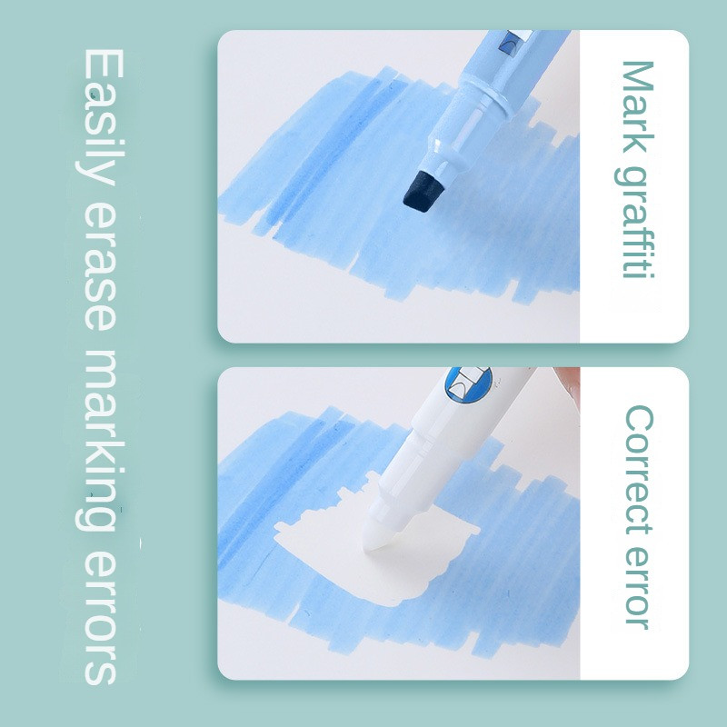 6db törölhető kiemelők pasztell markerek, kétvégű fluoreszkáló toll művészeti rajzokhoz, firka jelölésekhez iskolai irodaszerek
