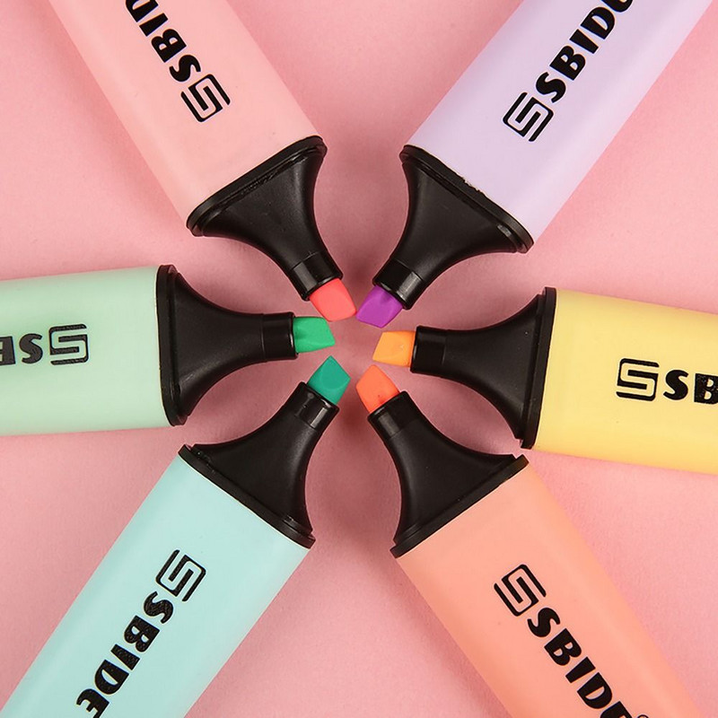 6 цвята Пастелни маркери Графити Живопис Флуоресцентна химикалка Училищни офис консумативи Канцеларски материали Маркер Химикалка Подарък за ученик