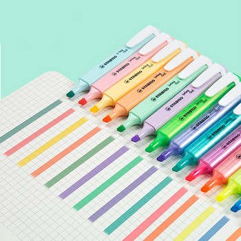 Германия Stabilo Highlighter 275 Macaron Color Marker Pens Ученически бележки Безопасен, нетоксичен, екологичен, ученически пособия, канцеларски материали
