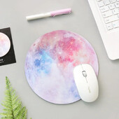 Kawaii Στρογγυλό Celestial Mouse Pad Μαλακό χαλάκι για παιχνίδι Καπάκι γραφείου Υπολογιστή Αντιολισθητικά μαξιλαράκια ποντικιού PC αδιάβροχο 22cm
