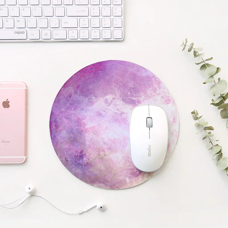 Kawaii Στρογγυλό Celestial Mouse Pad Μαλακό χαλάκι για παιχνίδι Καπάκι γραφείου Υπολογιστή Αντιολισθητικά μαξιλαράκια ποντικιού PC αδιάβροχο 22cm