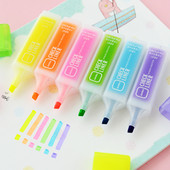 Kawaii Highlighter Pliiats Pastelne Kriidimarker Jaapani fluorestsentspliiatsid Värvilised koolitarvete hulgimüük Korea kirjatarvete
