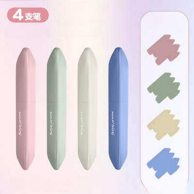 4db pasztell kiemelő készlet jelölő toll ajakrúzs design puha ecset hegy rajzoláshoz festéshez Irodai bélés Iskolai kellékek Kawaii