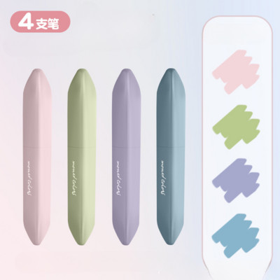 4db pasztell kiemelő készlet jelölő toll ajakrúzs design puha ecset hegy rajzoláshoz festéshez Irodai bélés Iskolai kellékek Kawaii