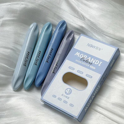 4db pasztell kiemelő készlet jelölő toll ajakrúzs design puha ecset hegy rajzoláshoz festéshez Irodai bélés Iskolai kellékek Kawaii