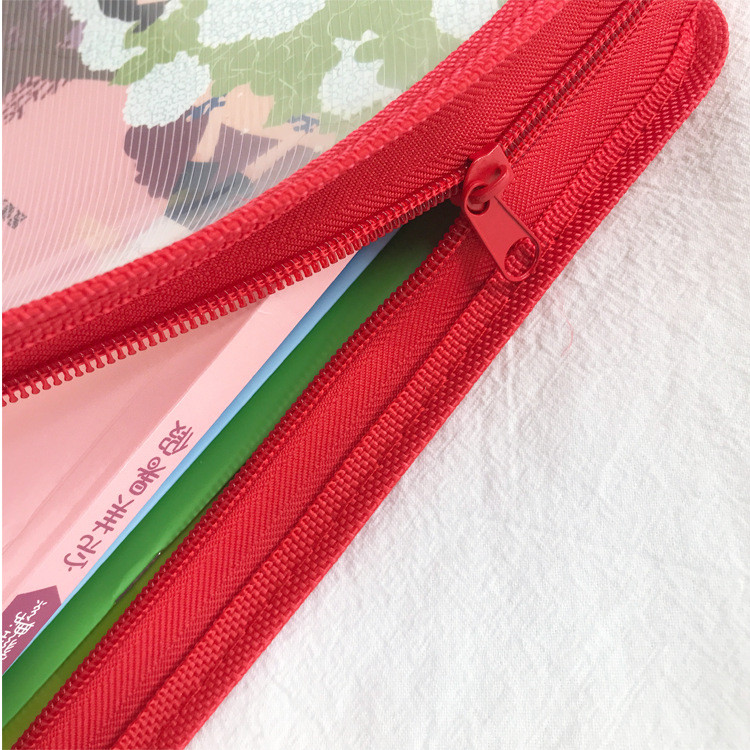 A5 A4-es cipzáras irattáska PVC PP csillogó átlátszó tároló rendszerező táska irattartó mappa tok táskák írószer tartó