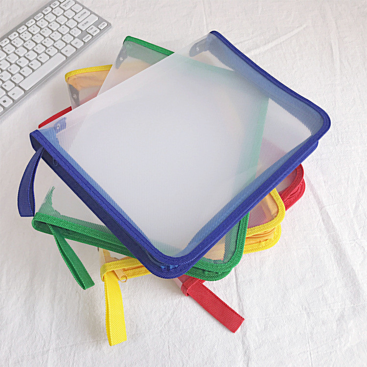 A5 A4-es cipzáras irattáska PVC PP csillogó átlátszó tároló rendszerező táska irattartó mappa tok táskák írószer tartó