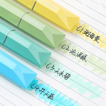 4 τμχ Dopamine Color Highlighter Pens Set Oblique Soft Head Marker Liner for Drawing Painting School A7511