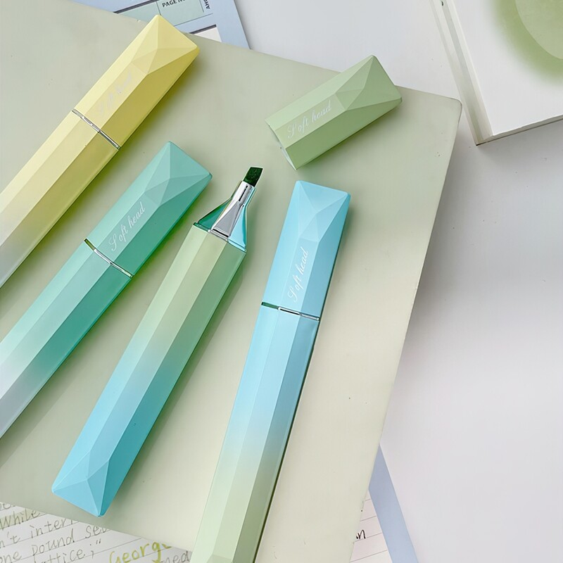 4db dopamin színű kiemelő toll szett ferde puha fejű marker bélés rajzfestő iskolához A7511