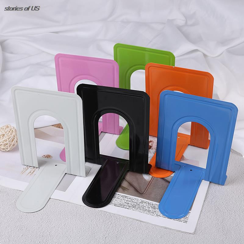 2db Színes, nagy teherbírású fém könyvvégek, levélstílusú, irodai írószerek