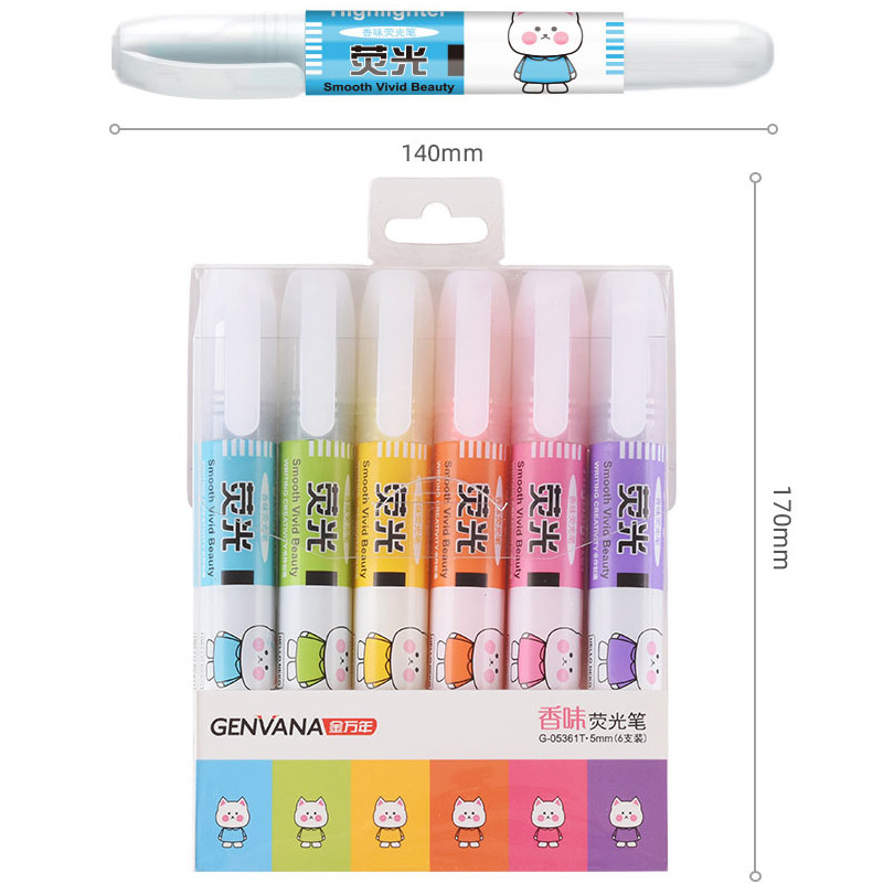 6 τμχ/Παρτίδα Υλικό γραφείου Σχολικά είδη Invisible Pen Candy Gel Highlighter στυλό Lumina Paint Marker Crayon Stationery Zakka