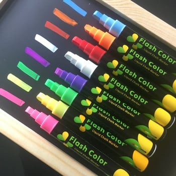 Colorful Highlighter Liquid Chalk Erasable LED Highlighter Fluorescent Marker Graffiti στυλό σχεδίασης για γυάλινο παράθυρο λευκού πίνακα