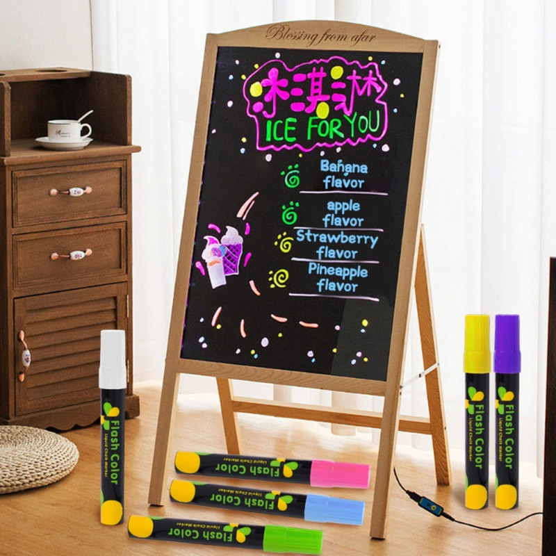 Spalvingas paryškintuvas, skysta kreida, ištrinamas LED paryškinimo fluorescencinis žymeklis grafiti piešimo rašiklis, skirtas lentos stiklo langui