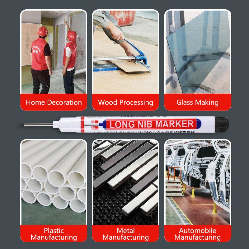 Višenamjenska 20 mm duga olovka s perom za perforaciju za metalno drvo Perforirana olovka s dubokim rupama Vodootporna kupaonska drvena dekoracija