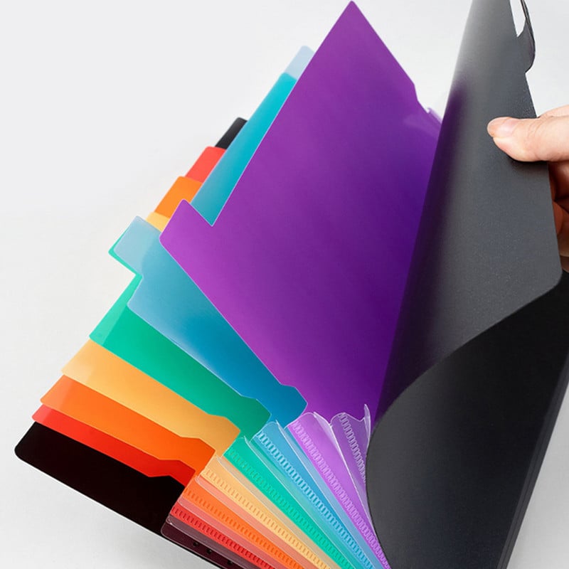 A4 aplankas mažas failas Piniginės kvito aplankas Akordeonas 7 sluoksnių 13 sluoksnių failų dėklas, atsparus vandeniui su lipniomis rodyklėmis
