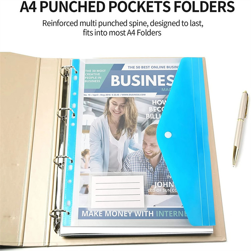 Α4 τσάντα αρχείου Διαφανές πλαστικό Αποθήκευση εγγράφων Πολύχρωμο φάκελος αρχειοθέτησης Οργάνωση φακέλων τσέπης Σχολικά είδη γραφείου