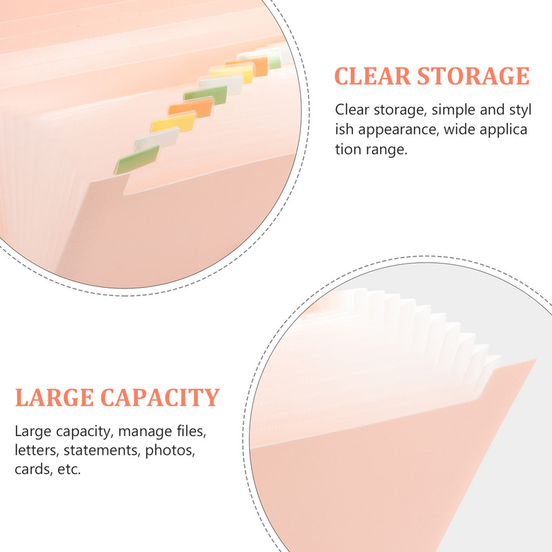 Папка Чанта за органи B6 Акордеон Държач за банкноти Органайзер Пластмасов купон Карти Чантичка с джобове Разписки Офис