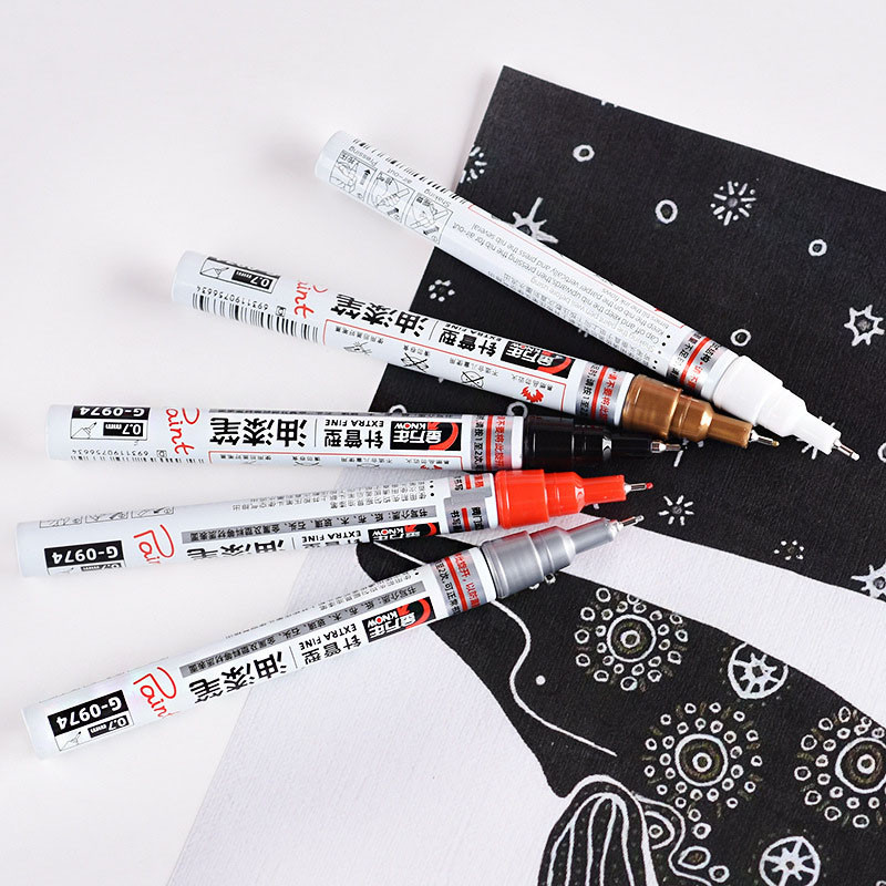 8 цвята перманентни метални маркери 0,7 мм фини сребърни/златни/бели химикалки Графити Art Canvas Метална керамична кука Liner Pen