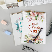 2024 Simple Monthly Wall Calendar Scheduler Planner Κρεμαστό ημερολόγιο τοίχου Ημερολόγιο χαρτί Εβδομαδιαίο ημερήσιο προγραμματισμό Ετήσια ατζέντα
