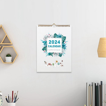 2024 Simple Monthly Wall Calendar Scheduler Planner Κρεμαστό ημερολόγιο τοίχου Ημερολόγιο χαρτί Εβδομαδιαίο ημερήσιο προγραμματισμό Ετήσια ατζέντα