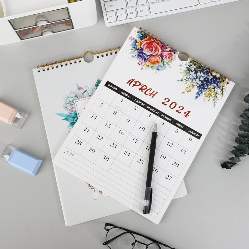 2024 Simple Monthly Wall Calendar Scheduler Planner Κρεμαστό ημερολόγιο τοίχου Ημερολόγιο χαρτί Εβδομαδιαίο ημερήσιο προγραμματισμό Ετήσια ατζέντα