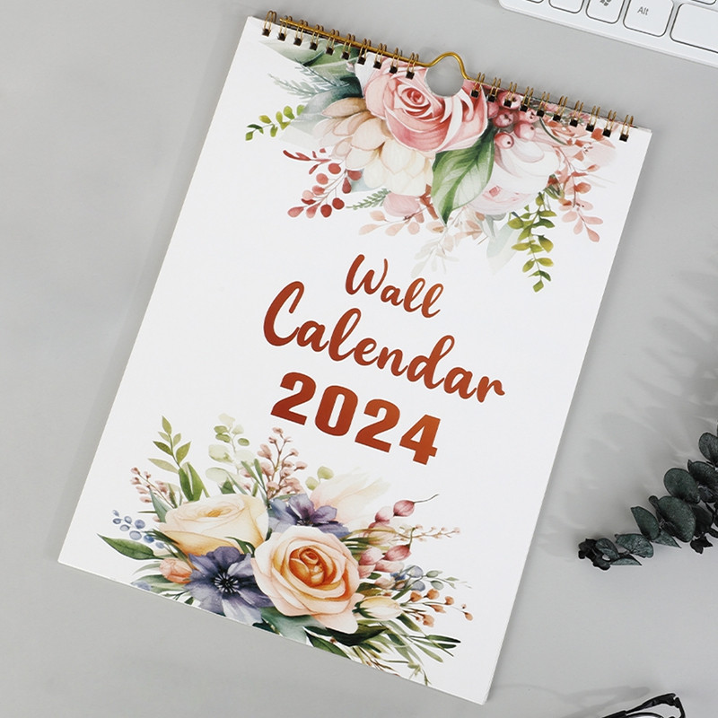 2024 Simple Monthly Wall Calendar Scheduler Planner Κρεμαστό ημερολόγιο τοίχου Ημερολόγιο χαρτί Εβδομαδιαίο ημερήσιο προγραμματισμό Ετήσια ατζέντα