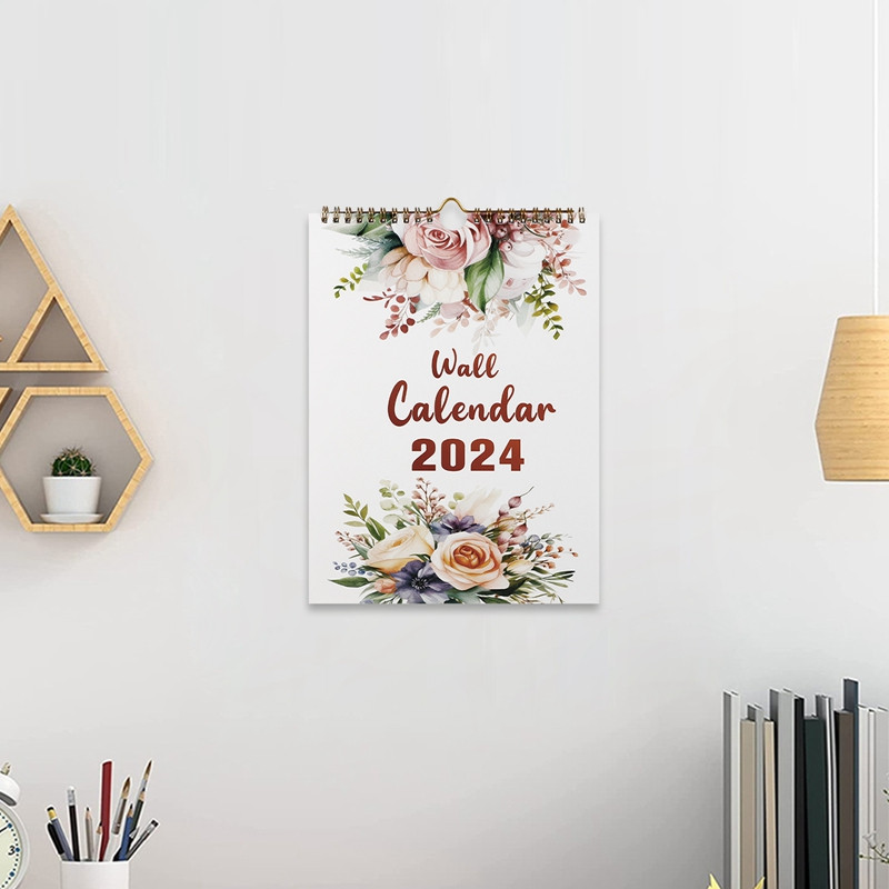 2024 Simple Monthly Wall Calendar Scheduler Planner Κρεμαστό ημερολόγιο τοίχου Ημερολόγιο χαρτί Εβδομαδιαίο ημερήσιο προγραμματισμό Ετήσια ατζέντα