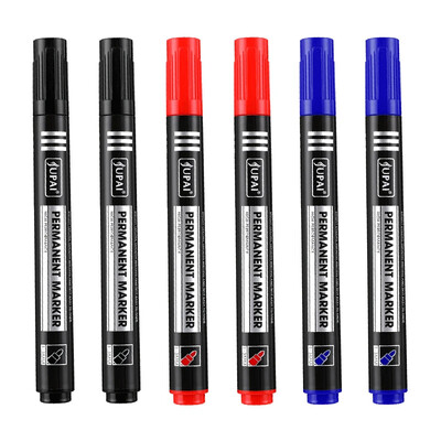 3/6 db/szett tartós jelölőtoll, finom pontú vízálló tinta vékony hegyű nyers tollhegy fekete kék piros tinta 1,5 mm-es finom színű jelölőtoll