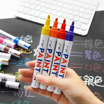 Πολύχρωμα μαρκαδόροι 2,0 χιλιοστά λιπαρό αδιάβροχο λευκό στυλό τζελ DIY Graffiti Sketching Marker Graffiting Writing School Supplies