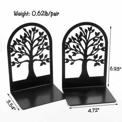 2 tk White Tree of Life Desktop raamatuotsad Office Desktop Home Bookend Kingitus raamatuarmastajatele Tugeva tööjõuga rauast raamaturiiul