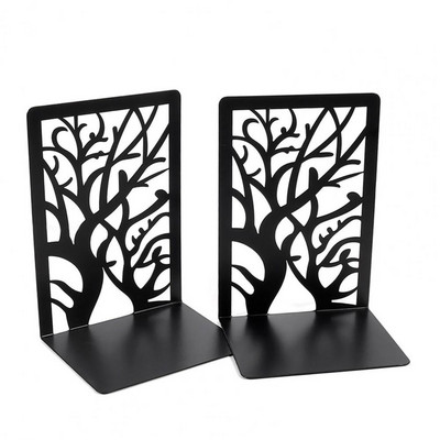 Книгодържатели с шарки на дърво Декоративни книгоразделители с дървета за домашен офис Здрави железни книгоразделители за рафтове Уникален модел на дърво за училище