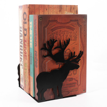 Deer Book Ends for Shelves Duty Bookend for Heavy Books Iron Bookends Organizer Book Home Bookend Βιβλιοθήκη Σίδερο