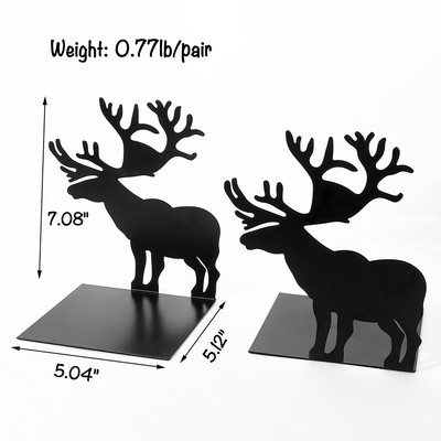 Deer Book Ends for Shelves Duty Bookend for Heavy Books Iron Bookends Organizer Book Home Bookend Βιβλιοθήκη Σίδερο