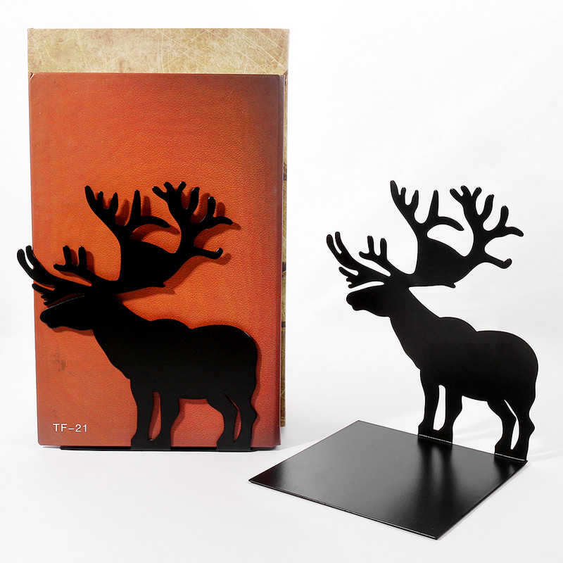 Deer Book Ends for Shelves Duty Bookend for Heavy Books Iron Bookends Organizer Book Home Bookend Βιβλιοθήκη Σίδερο