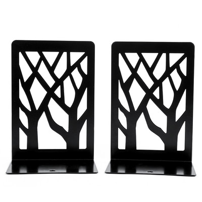 2Gb Black Treelike Desktop Bookstops Office Desktop Book Organizer Sākums Grāmatu skapji Dzelzs grāmatu galu turētājs Grāmatu plaukts Statīvs Plaukts