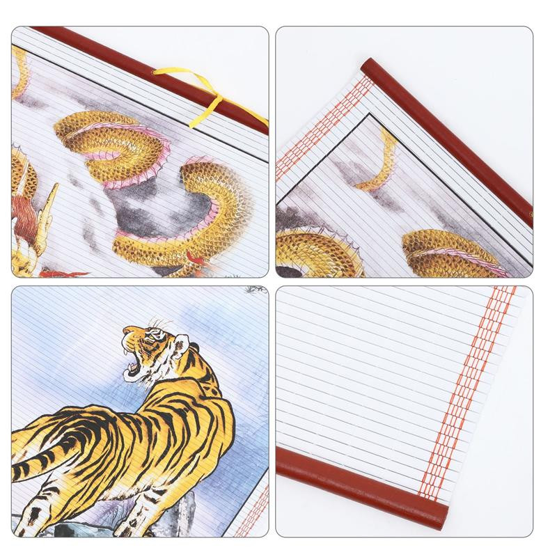 Kínai naptár 2024 Bambusz utánzat függő tapéta Sárkány év új havi irodai hagyományos tekercs függő naptár