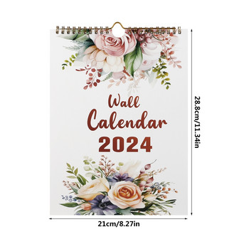 2024 Simple Monthly Wall Calendar Scheduler Planner Κρεμαστό ημερολόγιο τοίχου Ημερολόγιο χαρτί Εβδομαδιαίο ημερήσιο προγραμματισμό Ετήσια ατζέντα