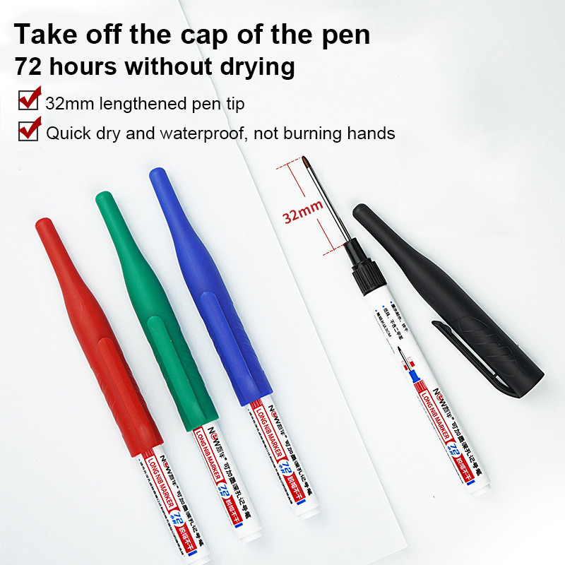 32MM markeri velikog kapaciteta s dugim glavama, višenamjenski ukrasi za kupaonicu, 3/1kom, flomasteri s dubokim rupama, umjetnički pribor