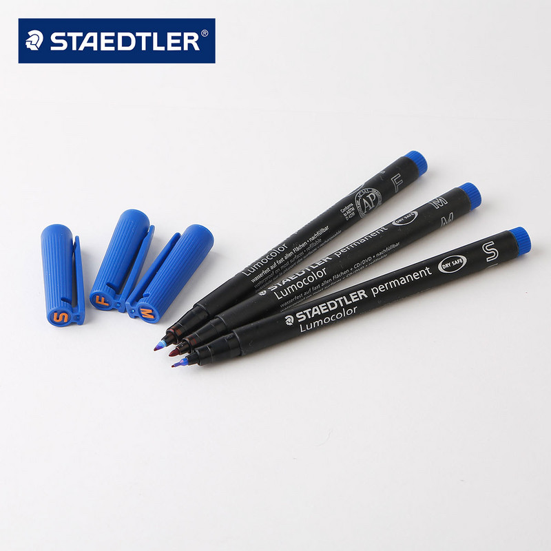 Staedtler Lumocolor 313/317/318 Μόνιμος δείκτης S/M/F Felt Tip Αδιάβροχο Μαύρο Μπλε Πράσινο Κόκκινο μελάνι για CD Graffiti Metal Glass