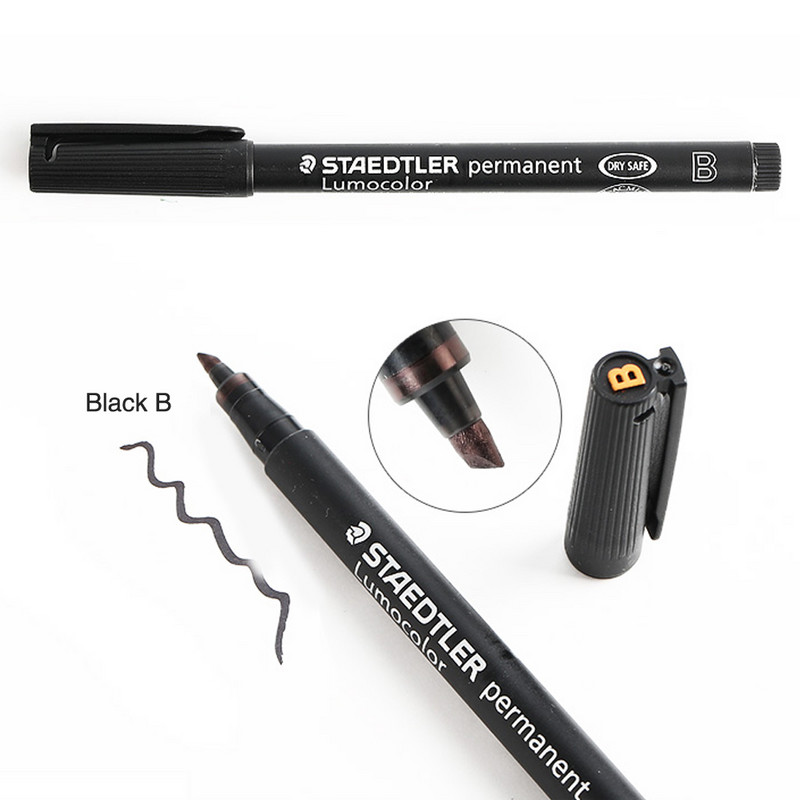 Staedtler Lumocolor 313/317/318 Μόνιμος δείκτης S/M/F Felt Tip Αδιάβροχο Μαύρο Μπλε Πράσινο Κόκκινο μελάνι για CD Graffiti Metal Glass
