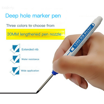 4 τεμ./Σετ Μαρκαδόροι 30 mm Long Head Markers Carpenter Construction Deep Hole Marker Pens Εργαλείο γραφής στυλό σήμανσης πολλαπλών χρήσεων