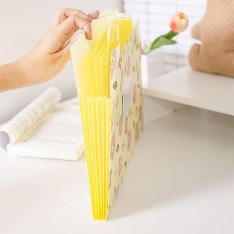 Α4 φακέλου Dutton File Bag File Bag Floral Six/Eight Cells Organ Bag μεγάλης χωρητικότητας Κορεατικά απλά χαρτικά γραφείου