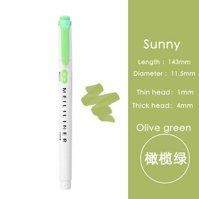 Világosszürke jelölőtoll kétfejű vízbázisú színes toll diákjelölő irodai világos színű kiemelő toll diáktoll irodai toll